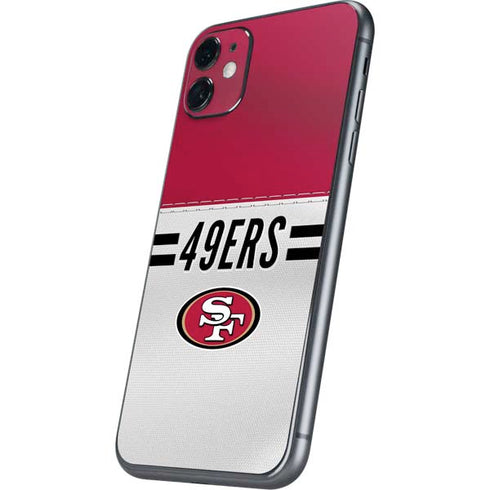 NFL San Francisco 49ers White Striped iPhone 11 Skin